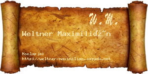 Weltner Maximilián névjegykártya